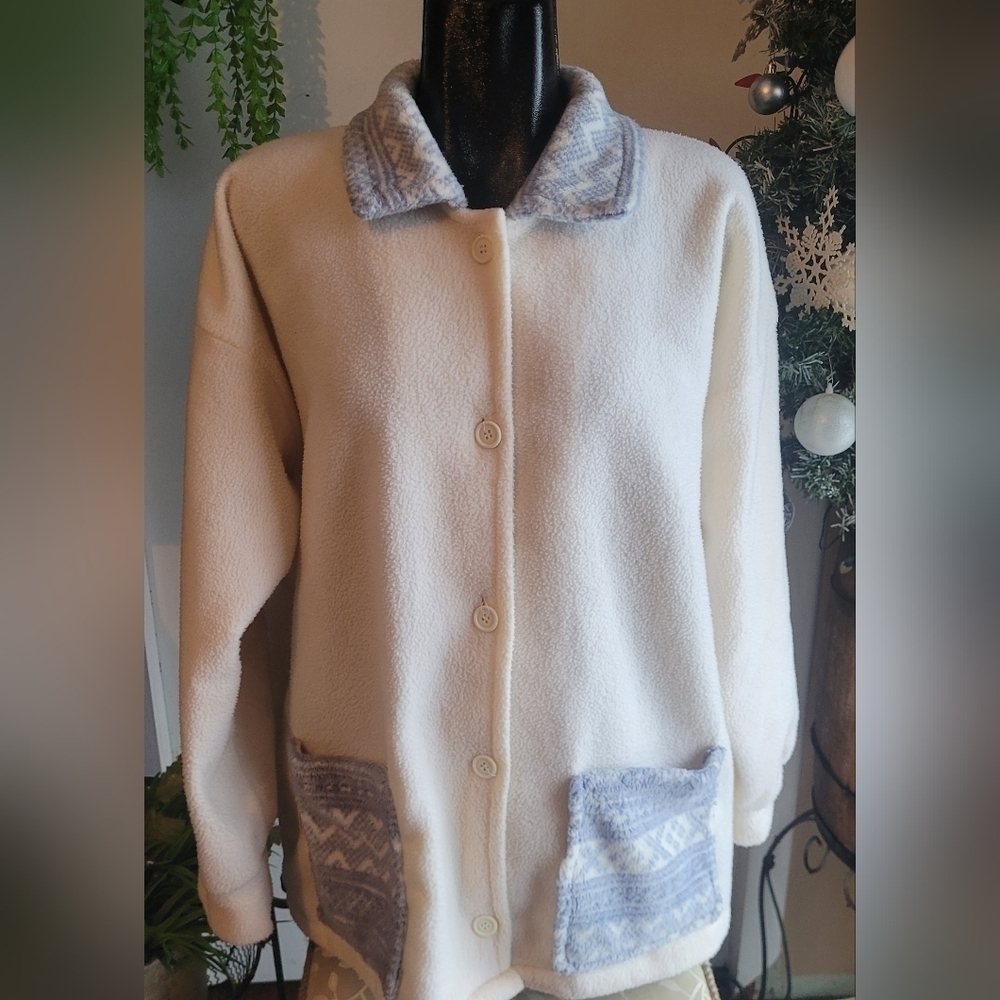 Vintage Blue Skies of Florida Fleece Sweater Size L